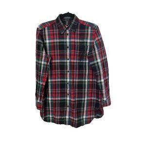Lauren Ralph Lauren Shirt Womens Medium Multicolor Plaid Sequin Pocket Detail